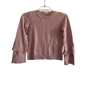 Girls Crewcuts Cropped Bell Sleeve Pink Pullover Crew Neck Sweater Size 10 NEW